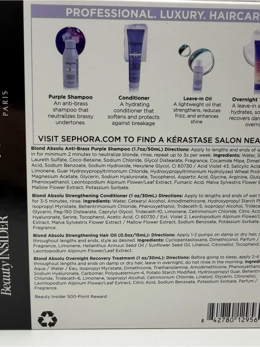 Kerastase Blond Absolu Hair Care Set - Purple, Black, White